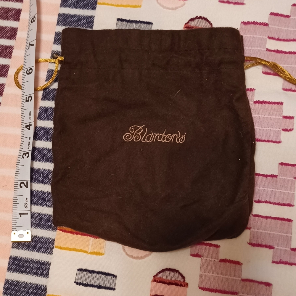 Blanton's whiskey brown gold felt drawstring bag